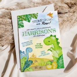 Dinosaurus Uitnodiging Stomp, Chomp & Roar!