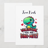 Dinosaurus Valentijnkaart voor Kinderen Feestdagenkaart (Voorkant / Achterkant)
