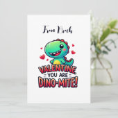 Dinosaurus Valentijnkaart voor Kinderen Feestdagenkaart (Staand voorkant)