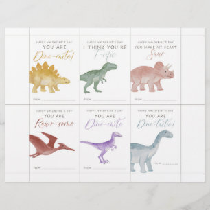 Dinosaurus Valentijnkaarten voor Kinderen Briefhoofd