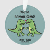 Dinosaurus Valentijnse  Ornament (voorkant)