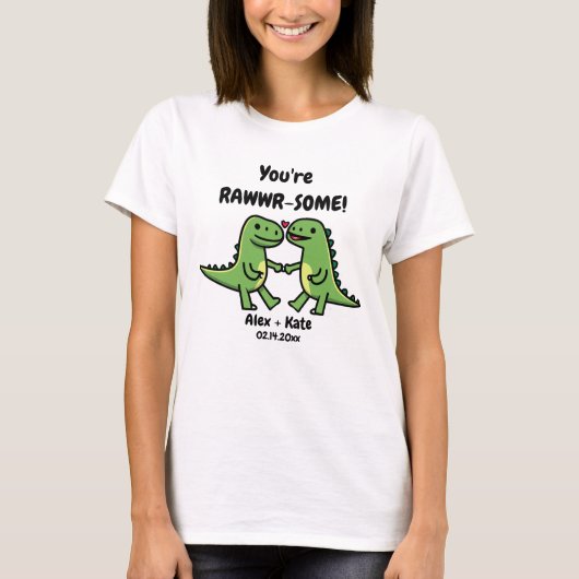Dinosaurus Valentijnse T-shirt (Voorkant)