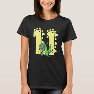 Dinosaurus Verjaardag 11 Jaar Oud Jongen Rex 11e D T-shirt