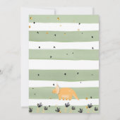 Dinosaurus Verjaardag Drie Rex Uitnodiging Jongen  (Achterkant)