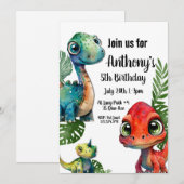 Dinosaurus verjaardag, kaart (Voorkant / Achterkant)