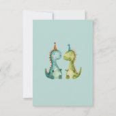 Dinosaurus Verjaardag Kinder Partij Kaart (Achterkant)