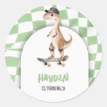 Dinosaurus Verjaardag Retro T Rex Geruit