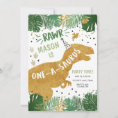 Dinosaurus Verjaardag T-Rex Boy 1e Eerste Verjaard Kaart (Voorkant)