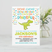 Dinosaurus Verjaardag Uitnodiging Dinosaurus Graaf (Staand voorkant)