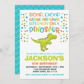 Dinosaurus Verjaardag Uitnodiging Dinosaurus Graaf (Voorkant / Achterkant)