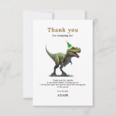 Dinosaurus Verjaardag Uitnodiging, Drie Rex Verjaa Bedankkaart (Voorkant)