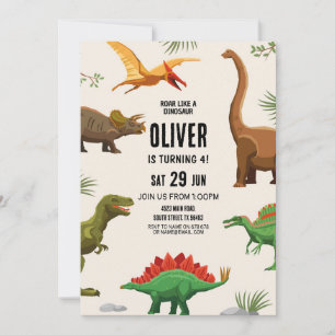 Dinosaurus Verjaardag Uitnodiging Party Boys Dinos
