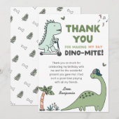 Dinosaurus Verjaardagsfeest Dankjewel Kaart (Voorkant / Achterkant)