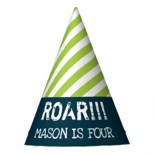 Dinosaurus Verjaardagsfeest Petten Groene Strepen Feesthoedjes