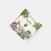 Dinosaurus Verjaardagsfeest T-rex Waterverf Servet (Hoek)