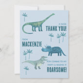 Dinosaurus Verjaardagsfeestje Bedankt (Voorkant)