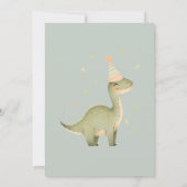 Dinosaurus verjaardagsfeestje jongens 1e 2e 3e 4e kaart (Achterkant)