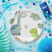 Dinosaurus verjaardagsfeestje papier papieren bordje (Feest)