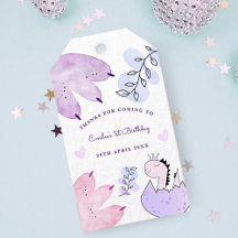 Dinosaurus Verjaardagsfeestje Roze Paarse Dank u