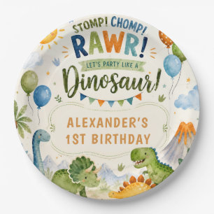 Dinosaurus verjaardagsfeestplaten voor jongens papieren bordje
