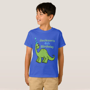 Dinosaurus Verjaardagsjongen Gepersonaliseerde Kin T-shirt