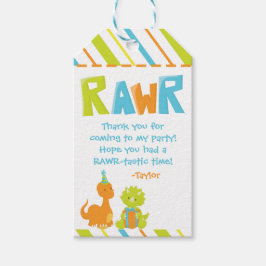 Dinosaurus Verjaardagspartij Gepersonaliseerde Fav Cadeaulabel