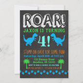 Dinosaurus verjaardagsuitnodiging kaart (Voorkant)