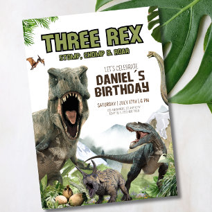 Dinosaurus verjaardagsuitnodiging T Rex verjaardag Kaart