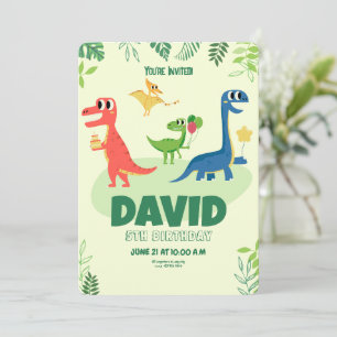 Dinosaurus verjaardagsuitnodigingen, T rex Wilde D Kaart