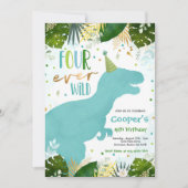 Dinosaurus Vier Ooit Wilde Jongen Dinosaurus 4e Ve Kaart (Voorkant)