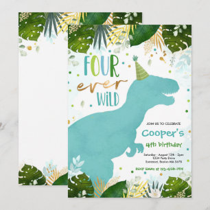 Dinosaurus Vier Ooit Wilde Jongen Dinosaurus 4e Ve Kaart