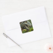 dinosaurus vierkante sticker (Envelop)