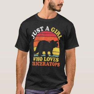 Dinosaurus Vintage Gewoon Een Meisje Dat Van Trice T-shirt