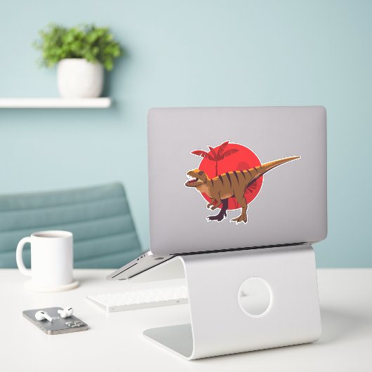Dinosaurus vinylstickers sticker (Laptop op bureau)