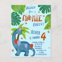 Dinosaurus waterverf leuke verjaardagsfeestje