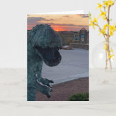 dinosaurus-wenskaart kaart (Gele Bloem)