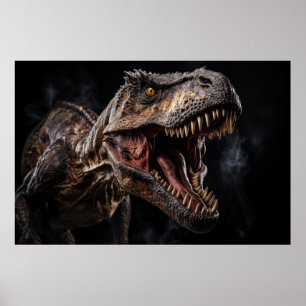 Dinosaurus wild beest portret felle kracht poster