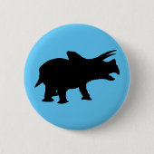 Dinosaurusfeest Blauw Ronde Button 5,7 Cm (Voorkant)