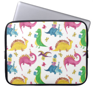 Dinosaurusfeest: waterverf. laptop sleeve