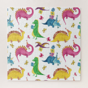 Dinosaurusfeest: waterverf. legpuzzel