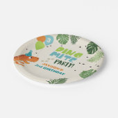 Dinosauruspapier Borden Verjaardag Dino mite T-rex Papieren Bordje (Gekanteld)