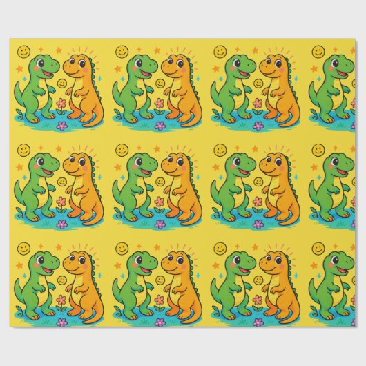 Dinosauruspapier 🦖🎁 cadeaupapier (Vlak)