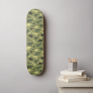 Dinosauruspatroon, dinosaurussilhouet, groene dino skateboard
