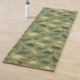 Dinosauruspatroon, dinosaurussilhouet, groene dino yogamat
