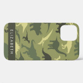 Dinosauruspatroon, Dinosaurussilhouet, Jouw naam Case-Mate iPhone Case (Achterkant (horizontaal))