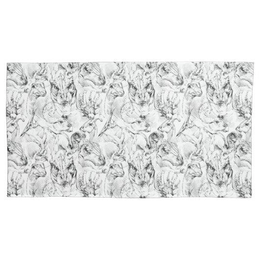 Dinosaurusschets Kussensloop (Voorkant-Links)