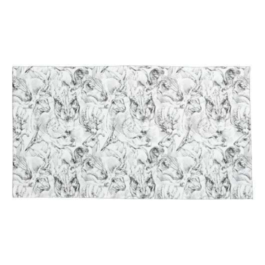 Dinosaurusschets Kussensloop (Achterkant-Links)