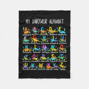 Dinosaurussen Alphabet ABC terug naar school Stude Fleece Deken