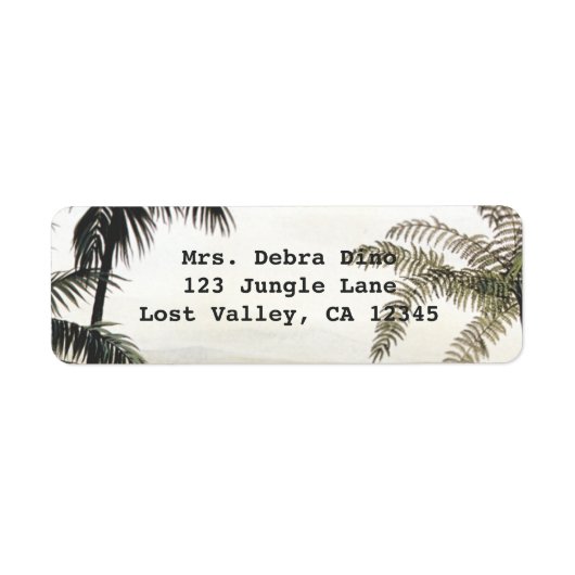  dinosaurussen, Amargasaurus met palmbomen Etiket (Voorkant)