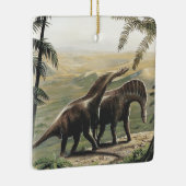 dinosaurussen, Amargasaurus met palmbomen Keramisch Ornament (Rechts)